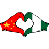 China Nigeria Flag Heart Shape