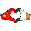 China Irland Flagge Herzform