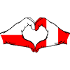 Poland Peru Flag Heart Shape