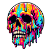 Vibrant Melting Skull