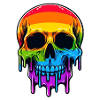 Melthing Rainbow Skull