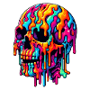 Vibrant Psychedelic Skull
