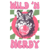 Loup avec chewing-gum et verres