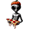 Alien Halloween Außerirdischer Pizza