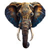 African Elephant with Indian Style Tattoo