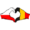 Pologne Belgique drapeau coeur