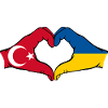 Turkey Ukraine Flag Heart Shape