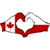 Canada Poland Flag Heart Shape
