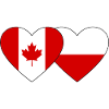 Canada Poland Flag Heart