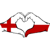 England Poland Flag Heart Shape