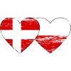 Danmark Polen Flag Hjerte Brugt