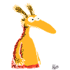 Funny cartoon anteater creature