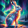 Schneehase Aurora Borealis