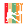 Rugby Retro Silhouette Design