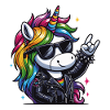Rocker Einhorn Heavy Metal Unicorn