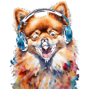 Pomeranian Pomeranian Headphones Dog Print