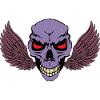 Skeletal Skull with Wings