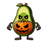 Halloween Avocado Monster Pumpkin Cartoon