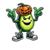 Halloween Avocado Monster Pumpkin Cartoon