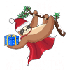Faultier Frohe Weihnachten Schneeflocken