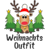 Rentier Weihnachtsoutfit Tannenbäume Weihnachten