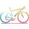 Vibrant Cycling Line Art
