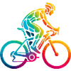 Vibrant Rainbow Cycling Art