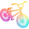 Rainbow Geometric Bicycle Illustration