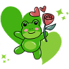 Frog with a Rose