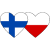 Finlande Pologne Drapeau Coeur