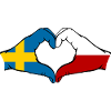 Sweden Poland Flag Heart Shape