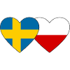 Suède Pologne Drapeau Coeur