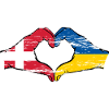 Danmark Ukraine flag hjerte form brugt