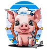 Schwein Matrose Steuermann Anker Maritim