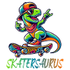 Skatersaurus Dinosaur Retro Skateboarding Design
