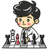 Schach Junge Cartoon