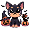 Cute Halloween Dog & Cat Duo
