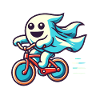 Bicycle Riding Ghost Funny Ghost