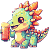 Dinosaur Stegosaurus Beer Pixel