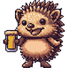 hérisson bière pixel