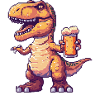 Dinosaur T-Rex Beer Pixel