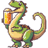 Dinosaur Brontosaurus Beer Pixel