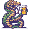 Serpent Cobra Bière Pixel