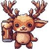 Cerf Bière Pixel