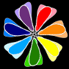 Rainbow abstract flower
