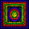 Carrés et cercles arc-en-ciel