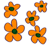 Orange abstract flowers