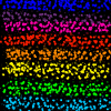 Punktstreifen in Regenbogenfarbe