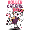 Roller Cat Girl Skating Girl Pattini a rotelle regalo