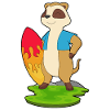 Erdmännchen Surfer Surfbrett